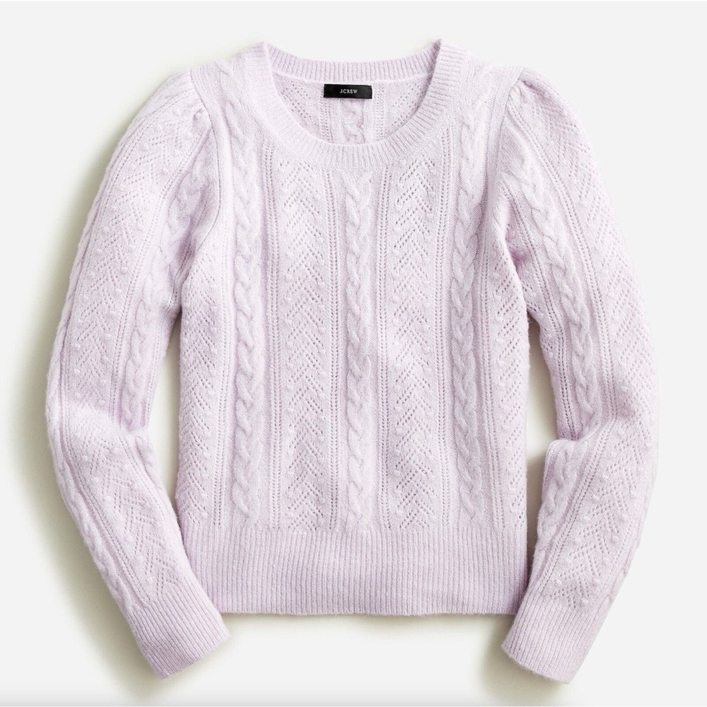 J. Crew Women's Light Purple Cable Knit Sweater